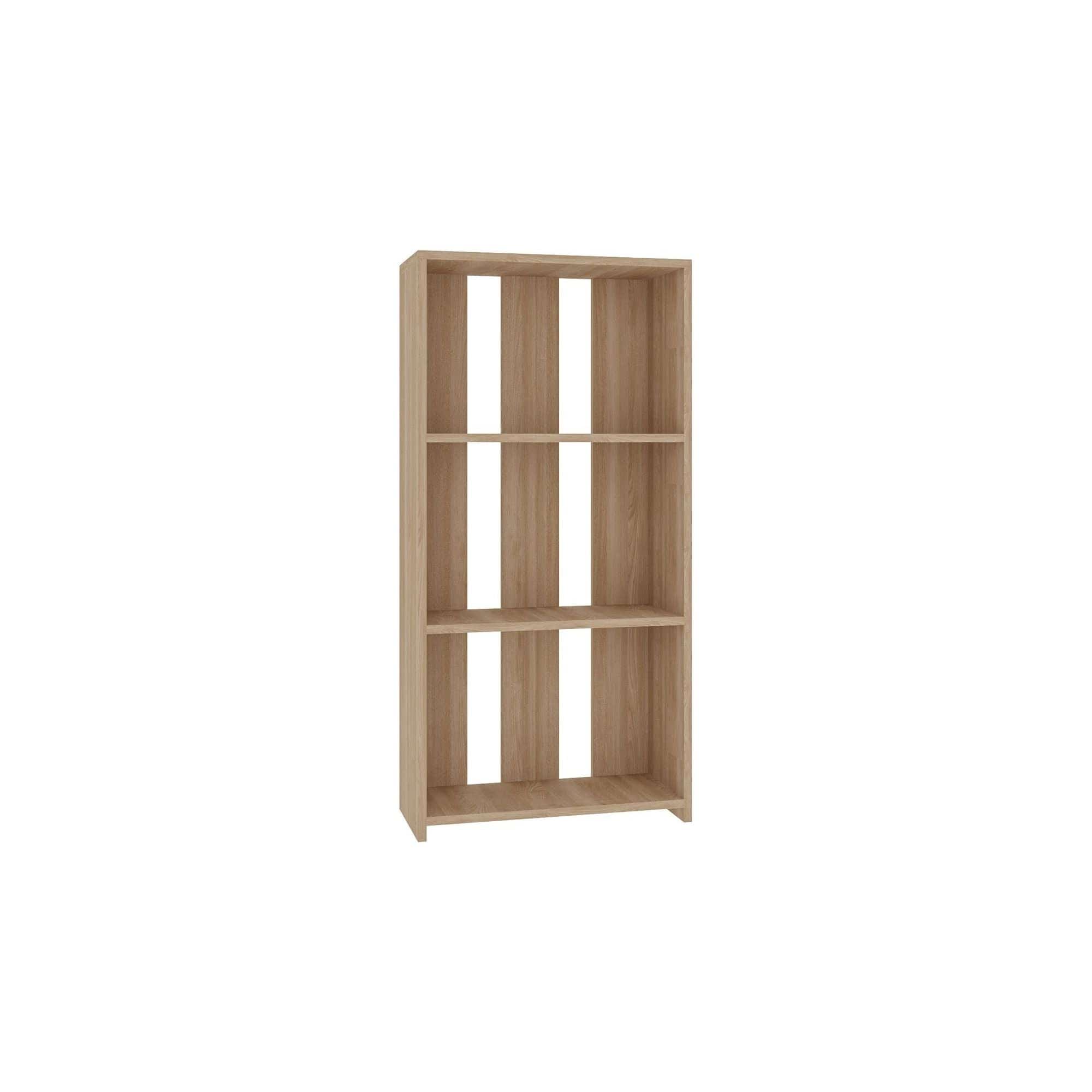 Biblioteca PARNELL, stejar, PAL melaminat, 60x25x122 cm