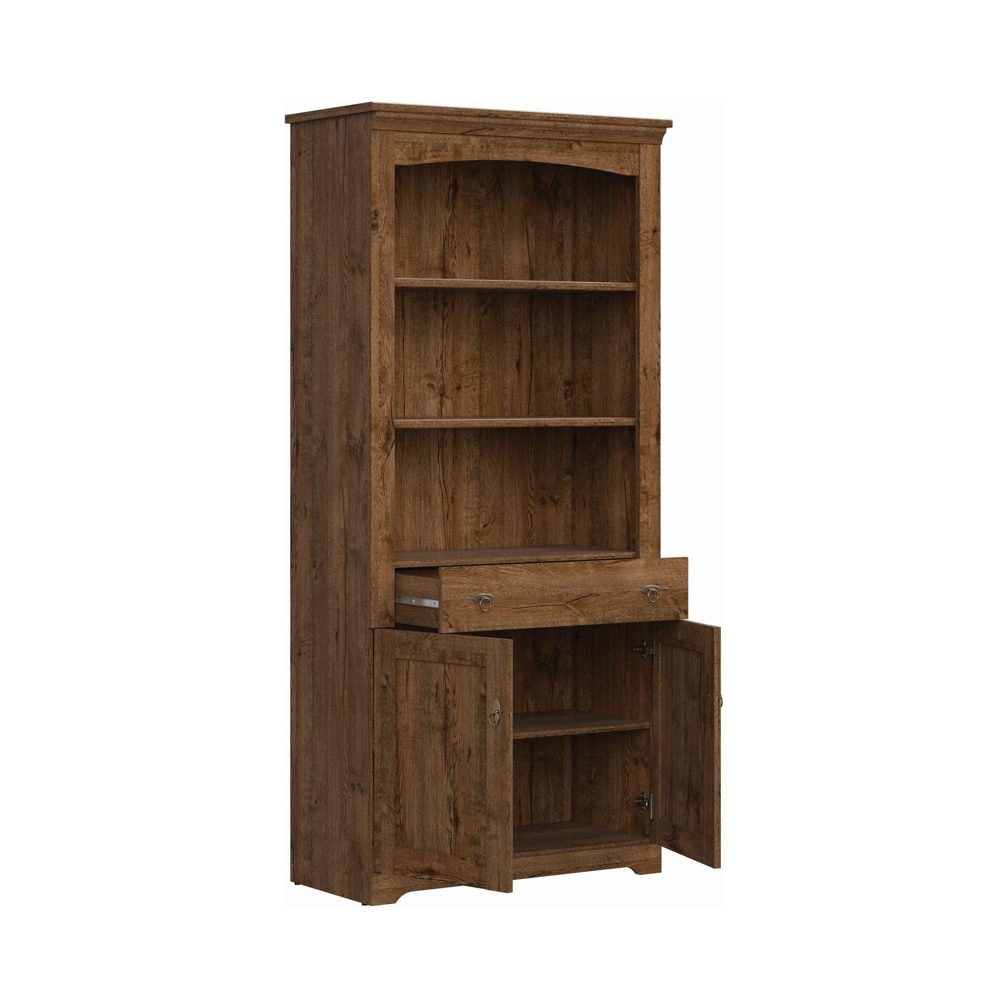 Biblioteca PATRAS, stejar inchis, PAL, 93x45x201 cm