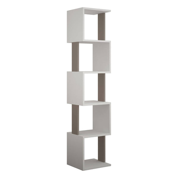 Biblioteca PIRI, alb/bej deschis, PAL melaminat, 35x30x161 cm