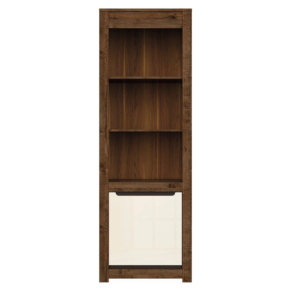 Biblioteca RUSO, stejar inchis/alb perla, PAL, 69x46x205 cm