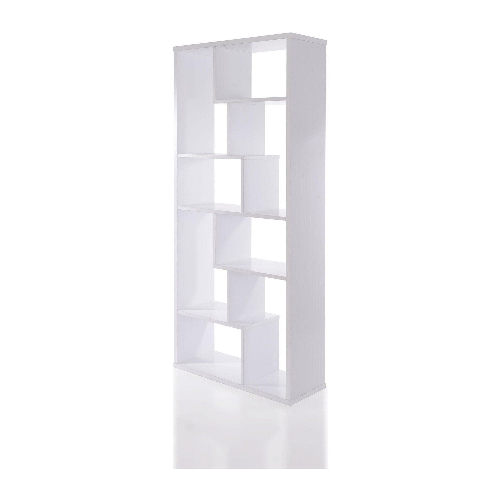 Biblioteca SERRA, alb, PAL melaminat, 90x30x184 cm