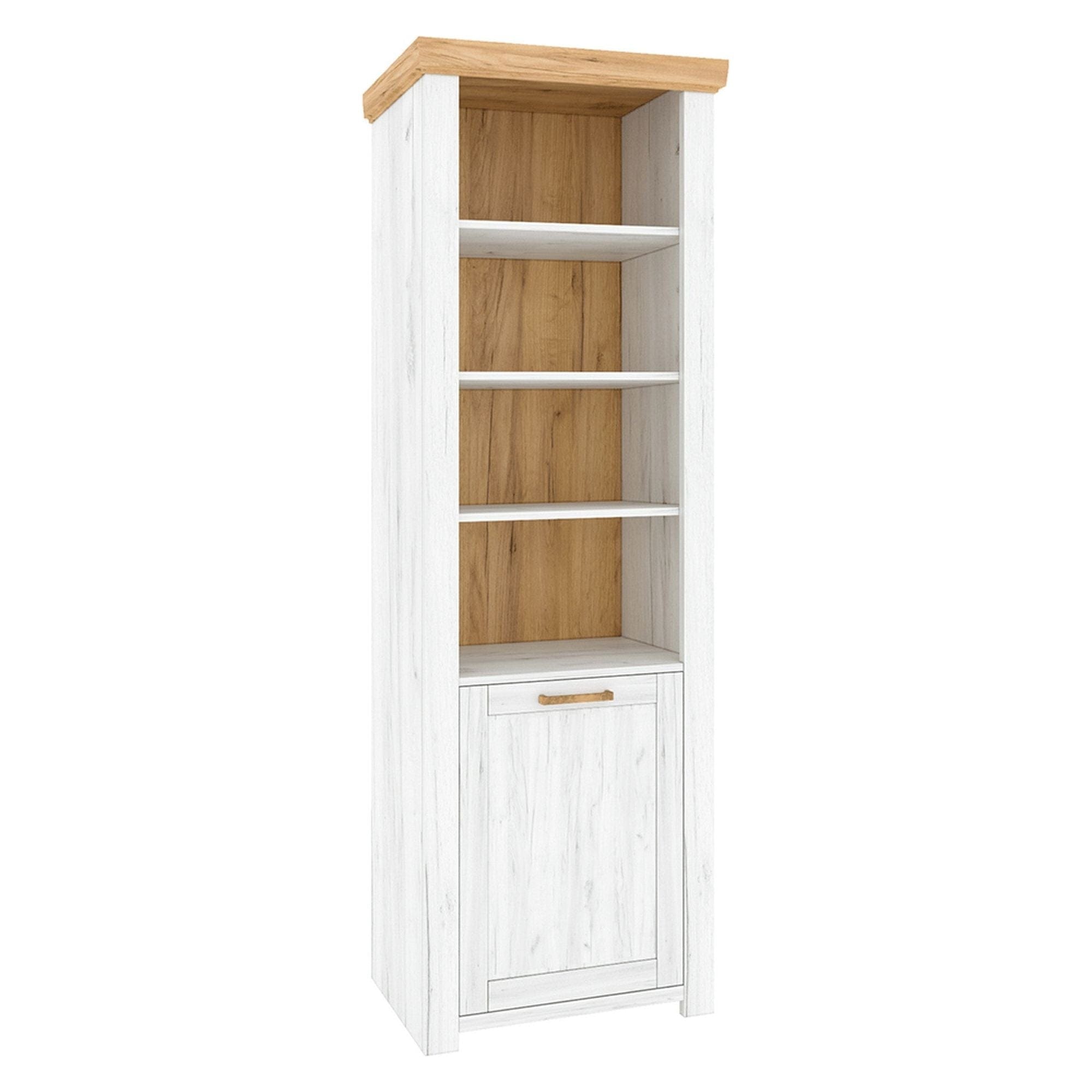 Biblioteca SUDBURY, stejar craft auriu/stejar craft alb, PAL laminat, 69x42x200 cm