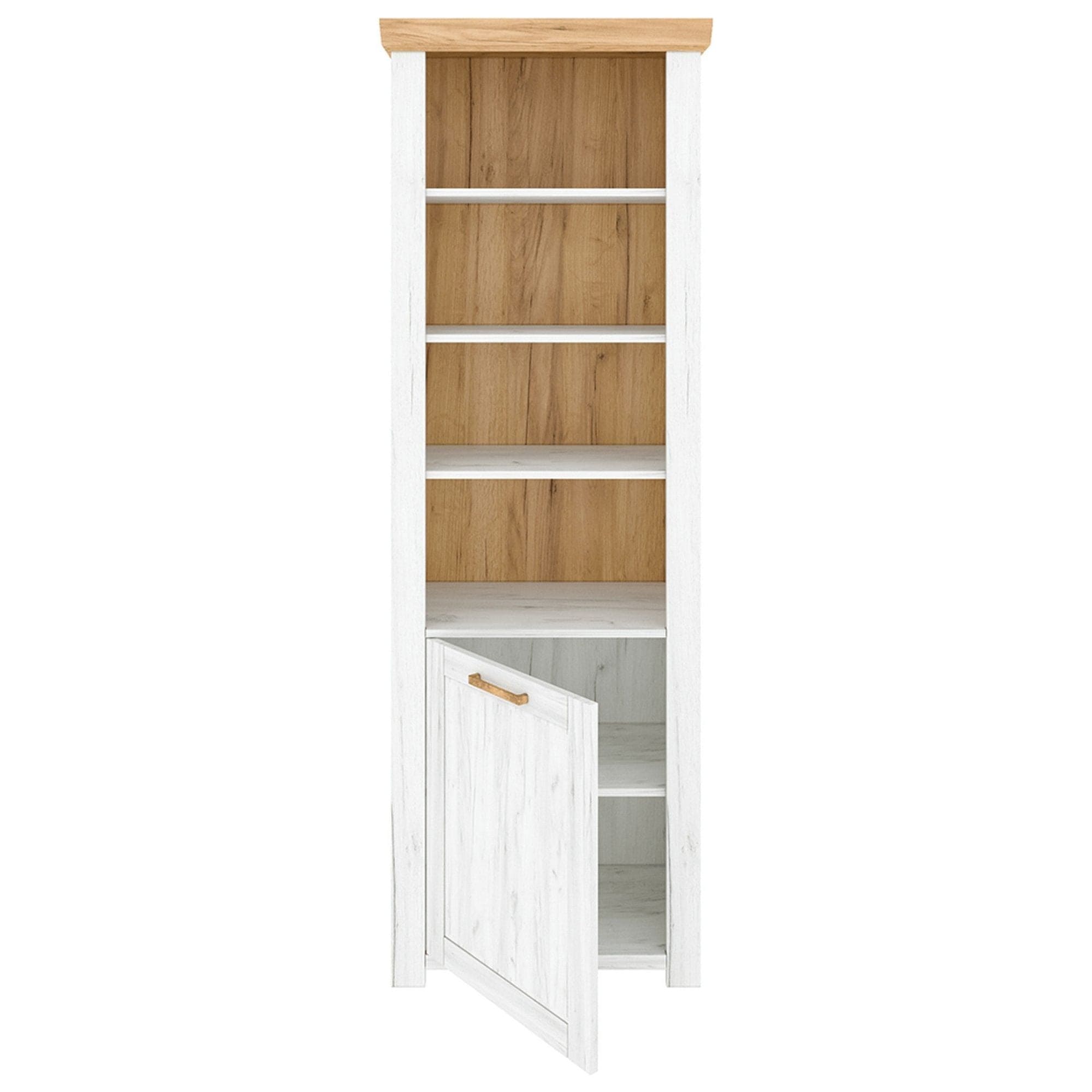 Biblioteca SUDBURY, stejar craft auriu/stejar craft alb, PAL laminat, 69x42x200 cm