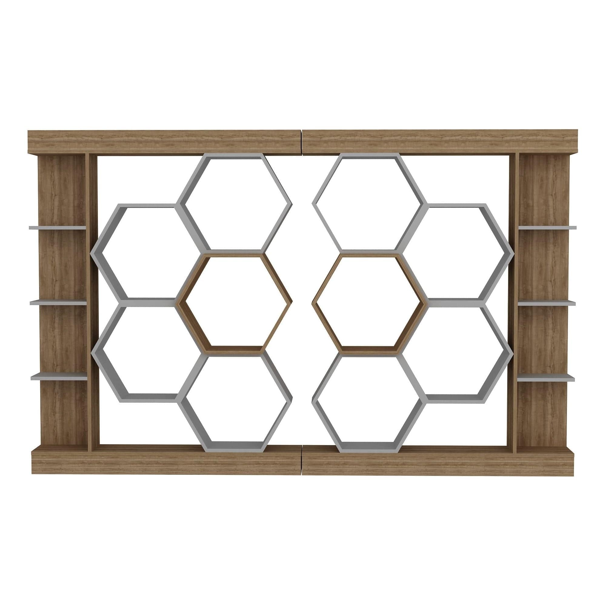 Biblioteca SUENO, stejar/alb, PAL melaminat, 140x30x177 cm