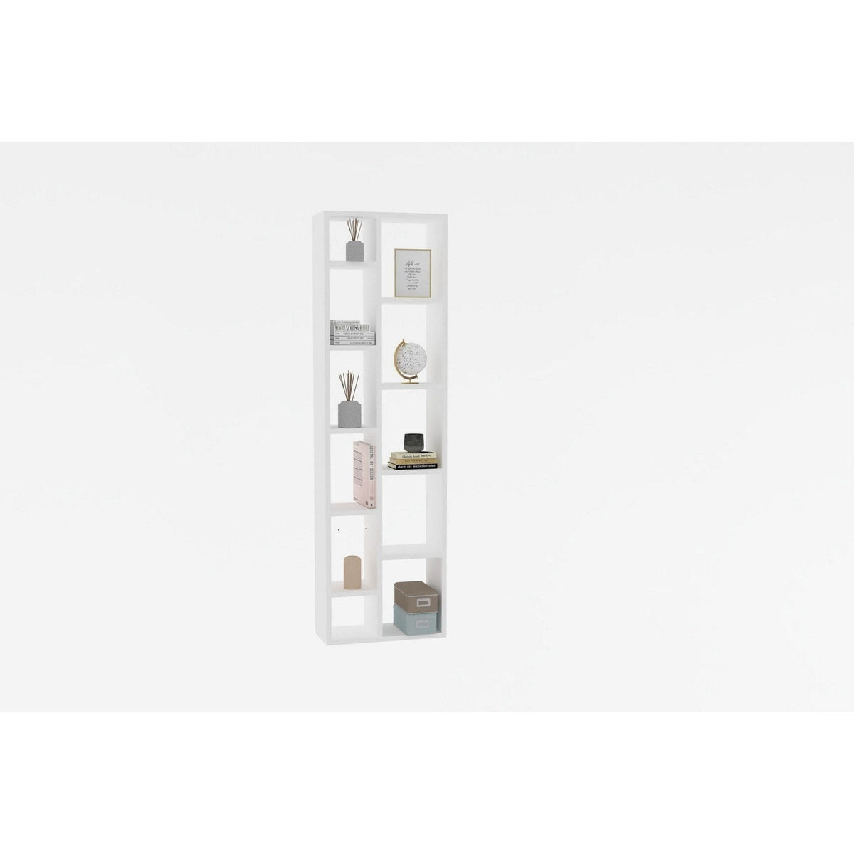 Biblioteca TOMI, alb, 44x20x150 cm