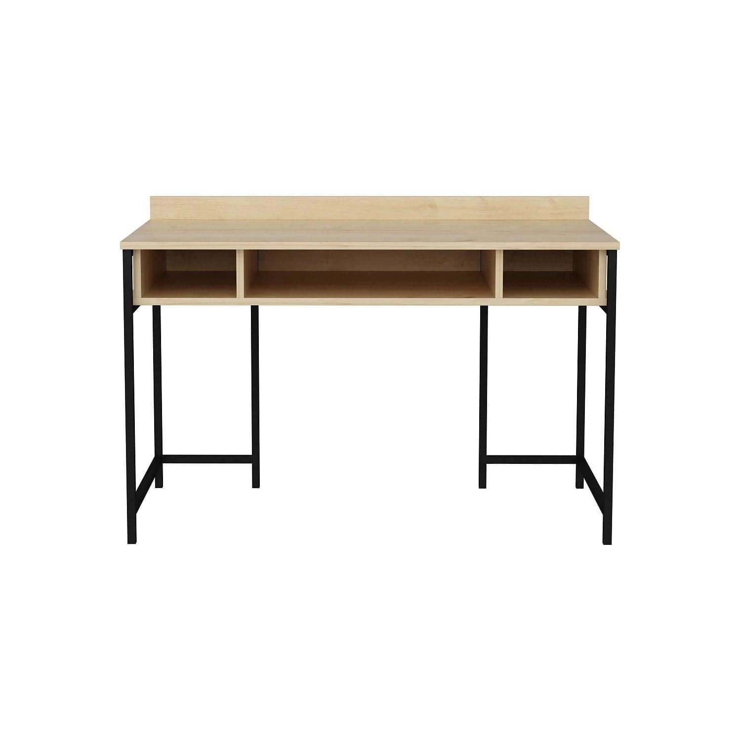 Birou ALMA, stejar/negru, PAL melaminat, 120x60x75 cm