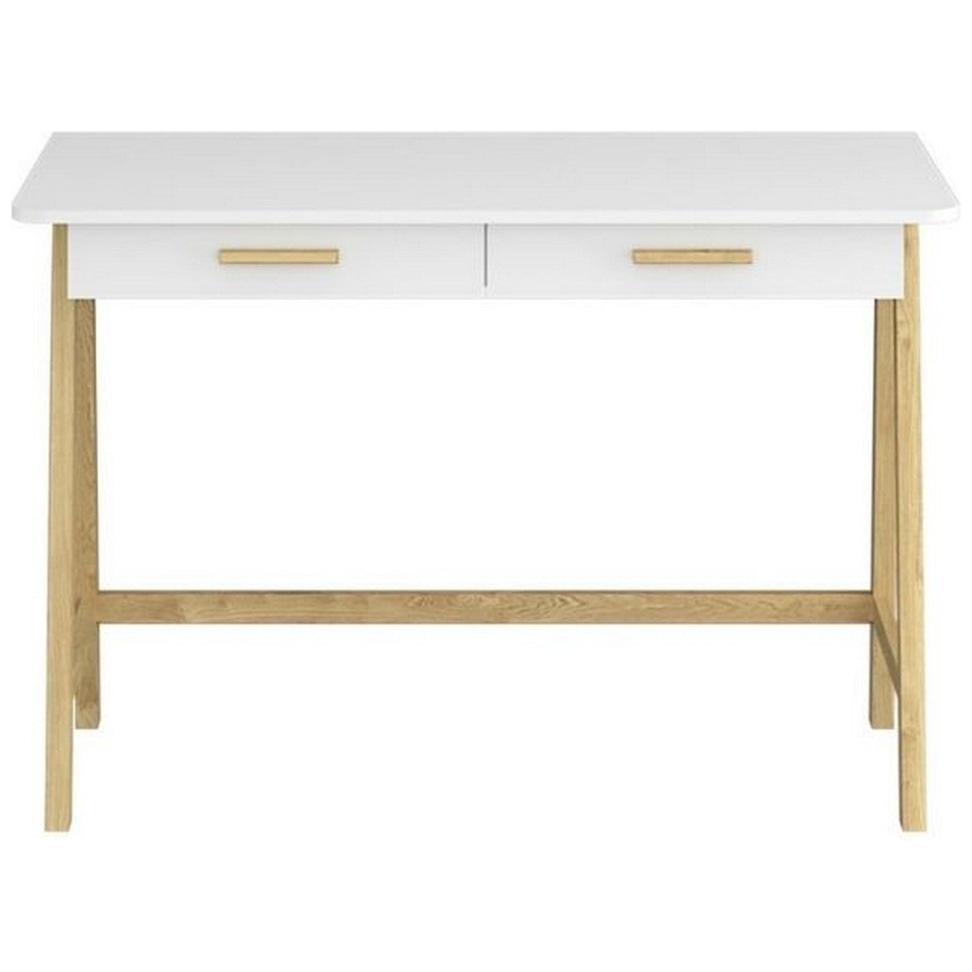 Birou BELLE, stejar/alb, PAL laminat, 120x55x80 cm