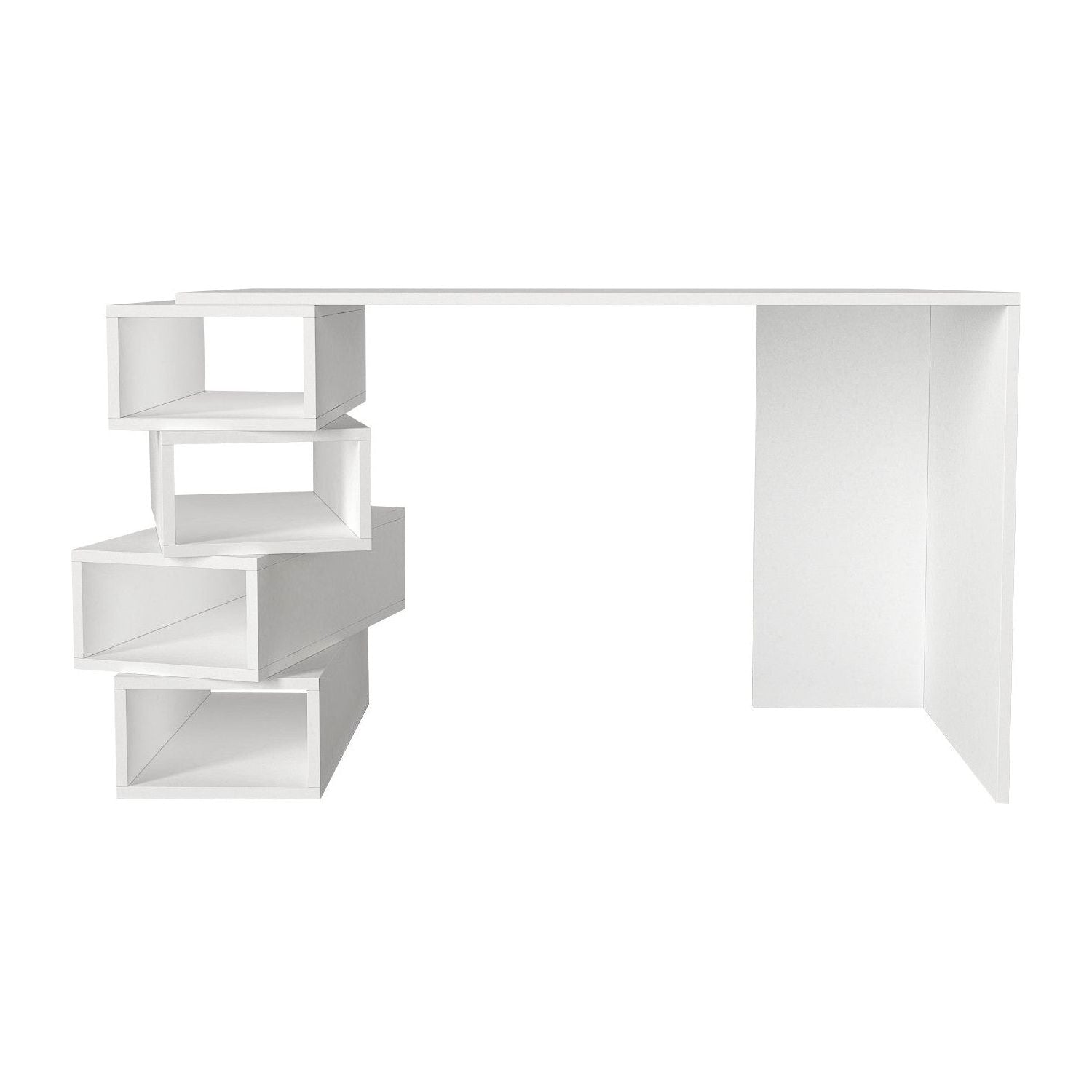Birou JENGA, alb, PAL melaminat, 130x60x75 cm