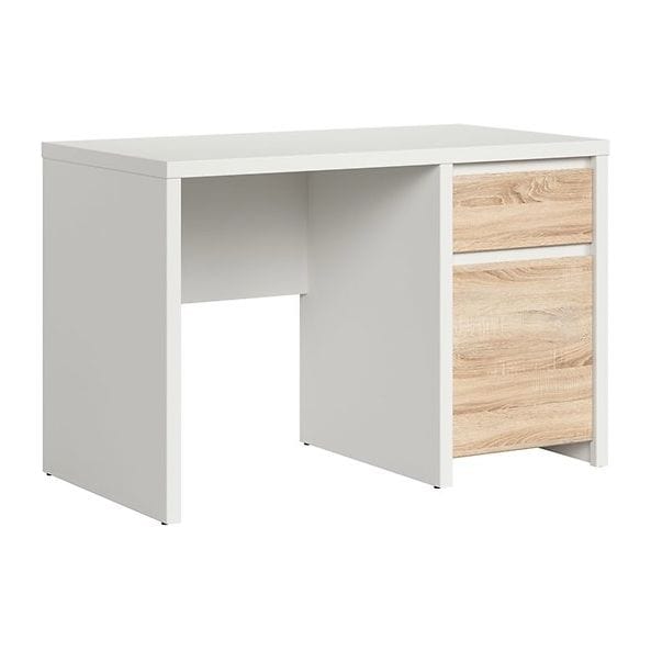 Birou KASPIAN, alb/stejar sonoma, PAL, 120x65x77 cm