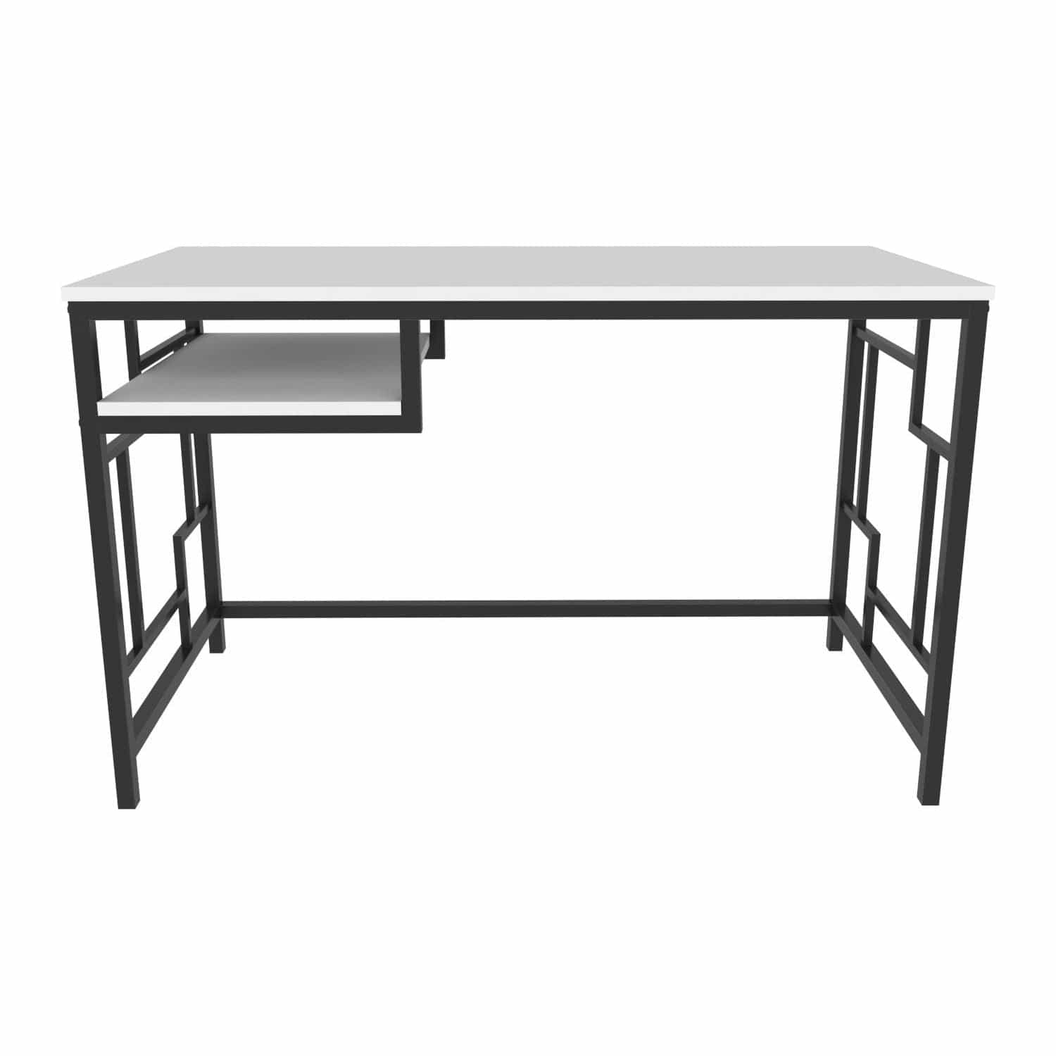 Birou KENNESAW, alb/negru, PAL melaminat/metal, 120x60x75 cm