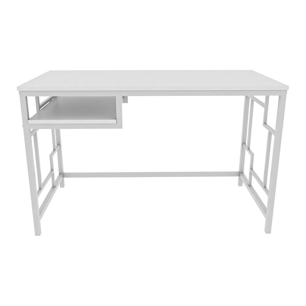 Birou KENNESAW, alb, PAL melaminat/metal, 120x60x75 cm