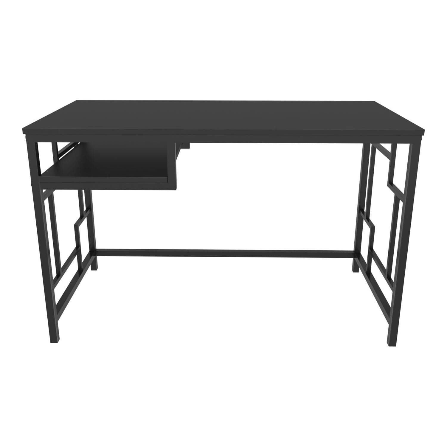 Birou KENNESAW, gri antracit/negru, PAL melaminat, 120x60x74 cm