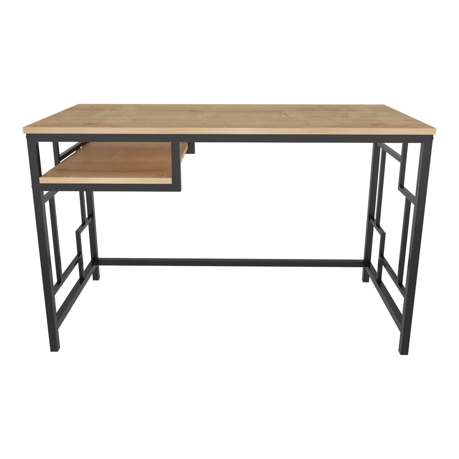 Birou KENNESAW, stejar sonoma/negru, PAL melaminat/metal, 120x60x75 cm
