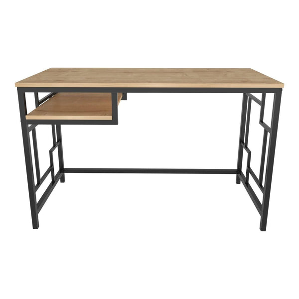 Birou KENNESAW, stejar sonoma/negru, PAL melaminat/metal, 120x60x75 cm