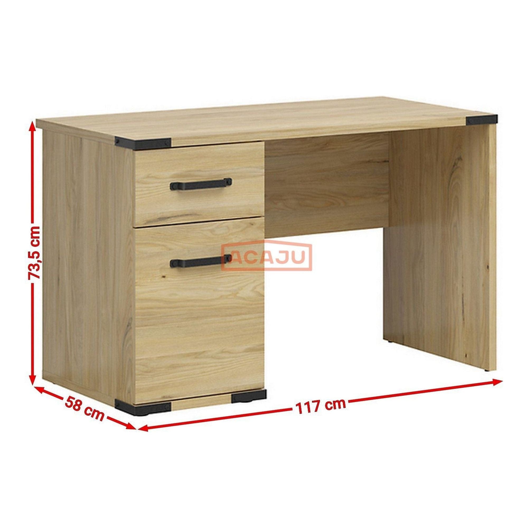 Birou Lara, frasin, PAL laminat, 117x58x74 cm