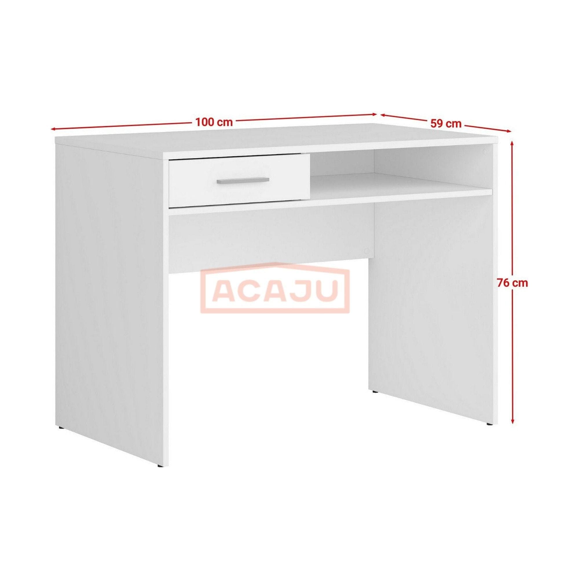 Birou NEPO PLUS, alb, PAL laminat, 100x59x76 cm
