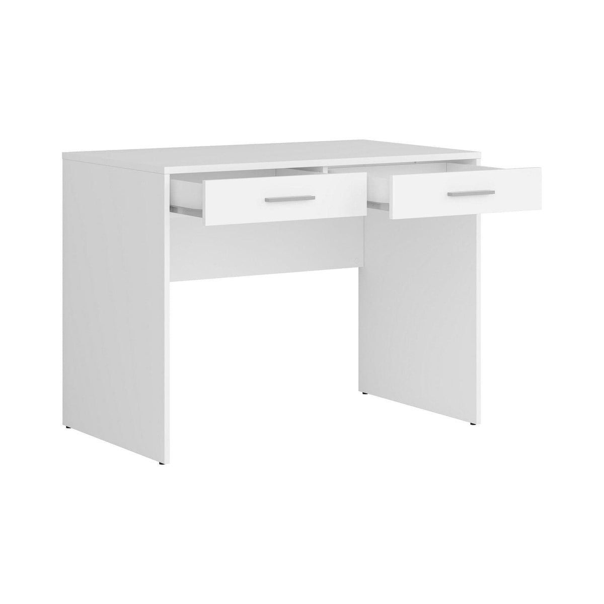 Birou NEPO PLUS, alb, PAL laminat, cu 2 sertare, 100x59x76 cm