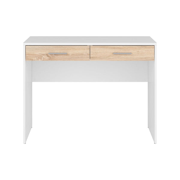 Birou Nepo Plus, alb/stejar, PAL laminat, 100x59x76 cm