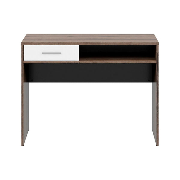 Birou NEPO PLUS, nuc inchis/alb, PAL laminat, 100x59x76 cm