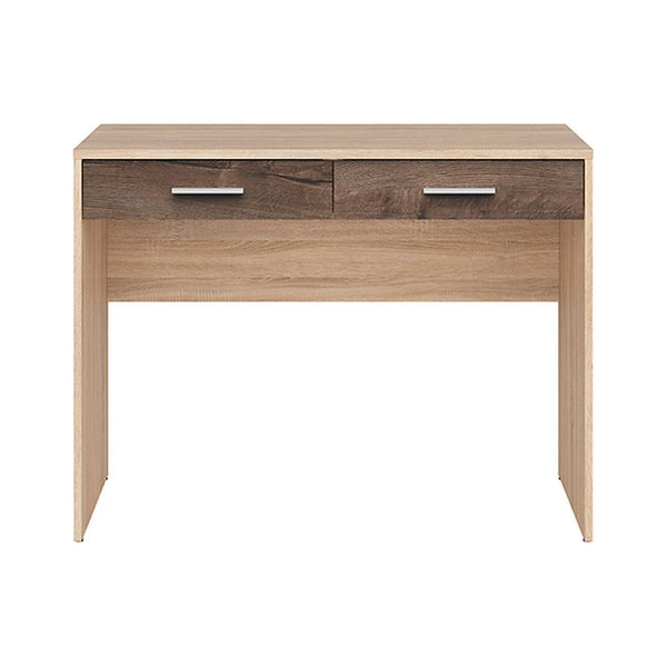 Birou NEPO PLUS, stejar sonoma/nuc inchis, PAL laminat, cu 2 sertare, 100x59x76 cm