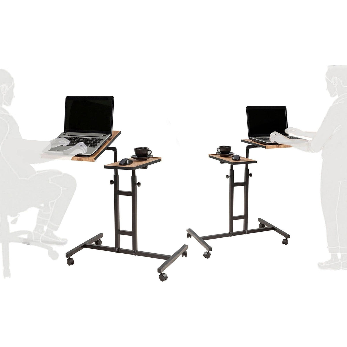 Birou pentru laptop GLEN 732, nuc/negru, PAL melaminat/metal, 67x46x87 cm