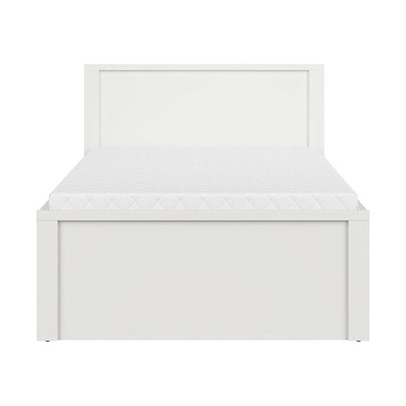 Cadru pat Kaspian 120X200, alb mat, PAL/metal