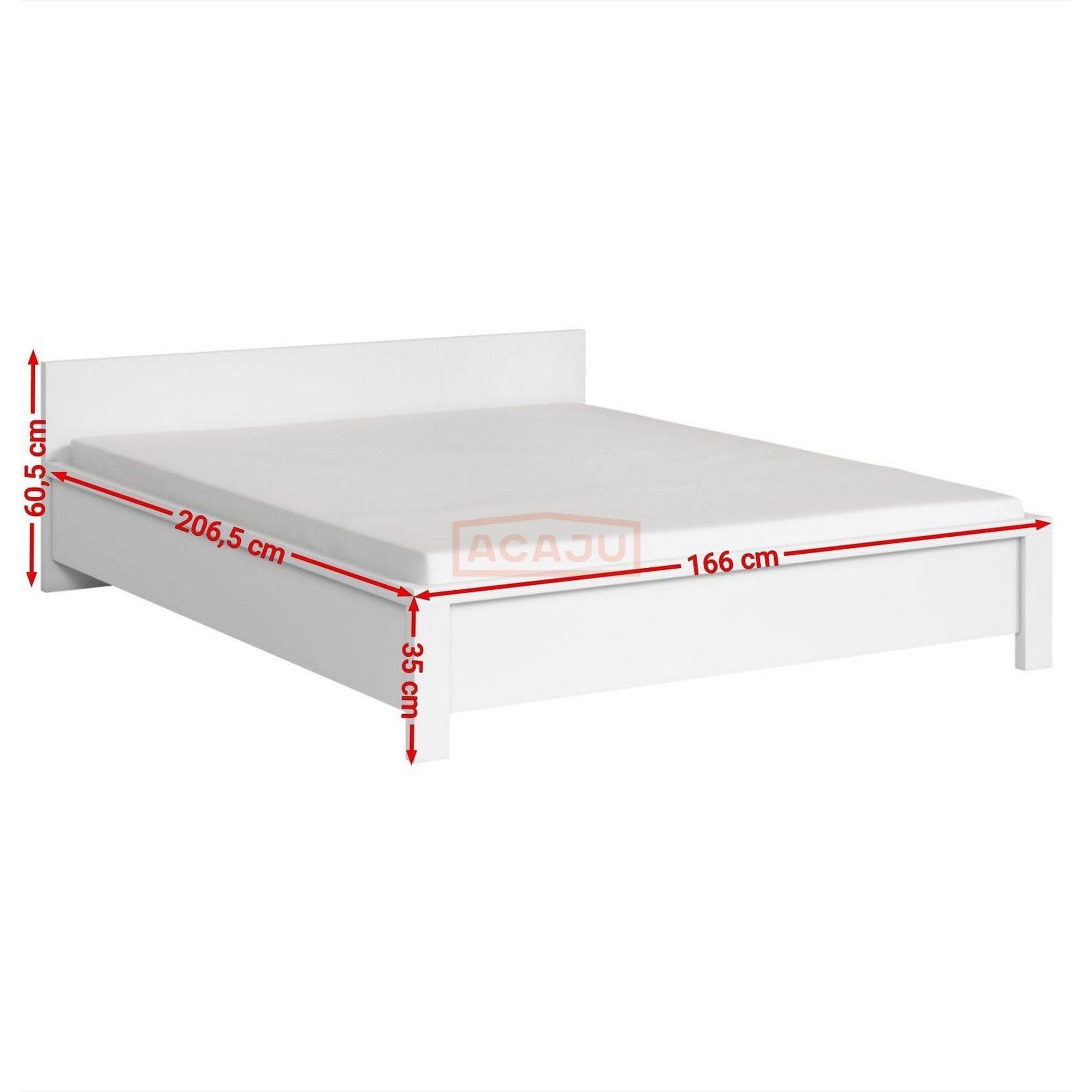 Cadru pat KASPIAN 160x200x35, alb, PAL/metal