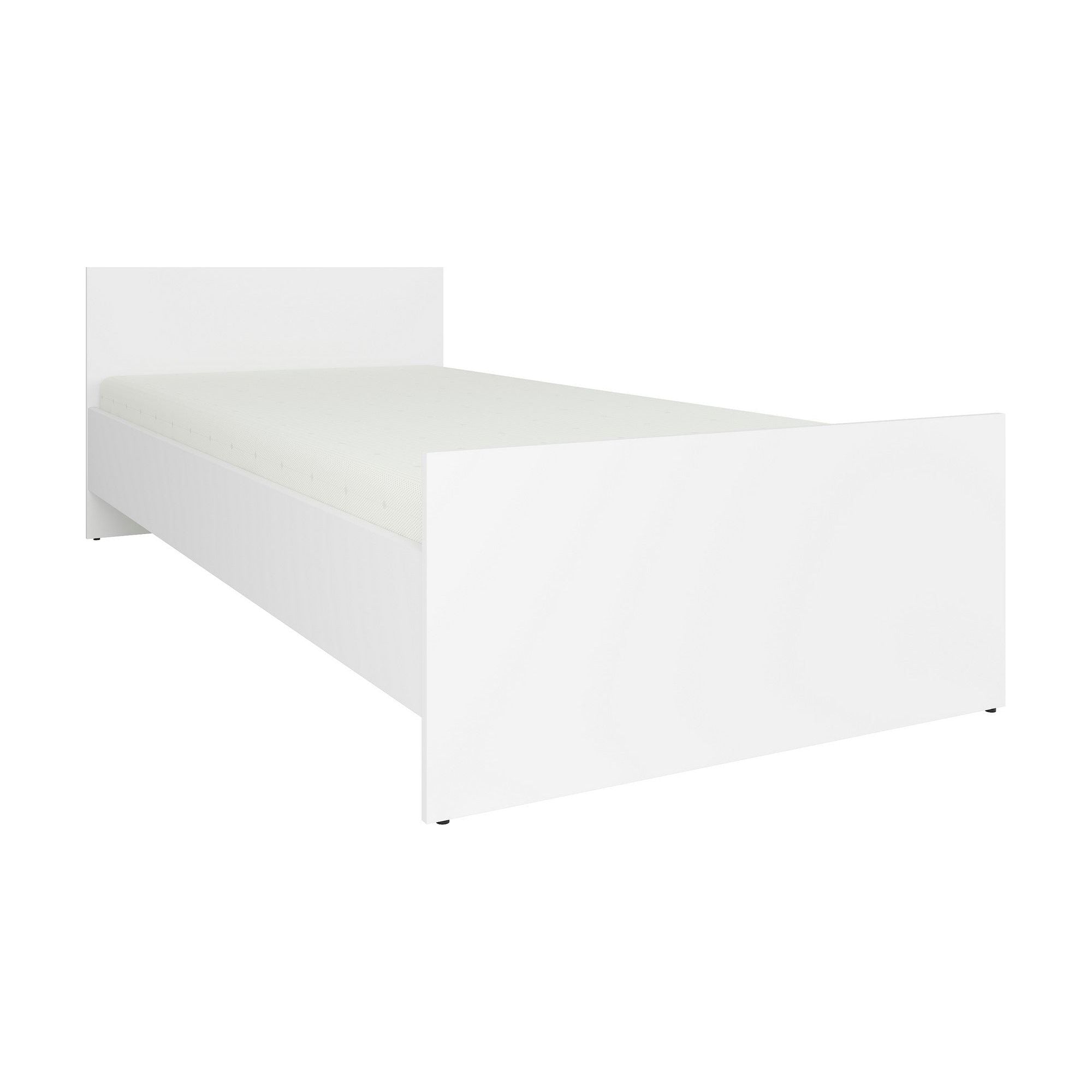 Cadru pat NEPO PLUS 90x200, alb, PAL laminat/metal