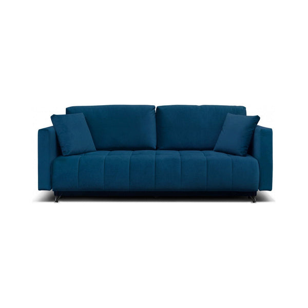 Canapea extensibila Aldo 3L, stofa catifelata albastru - Monolith 77, cu lada depozitare, 227x106x92 cm