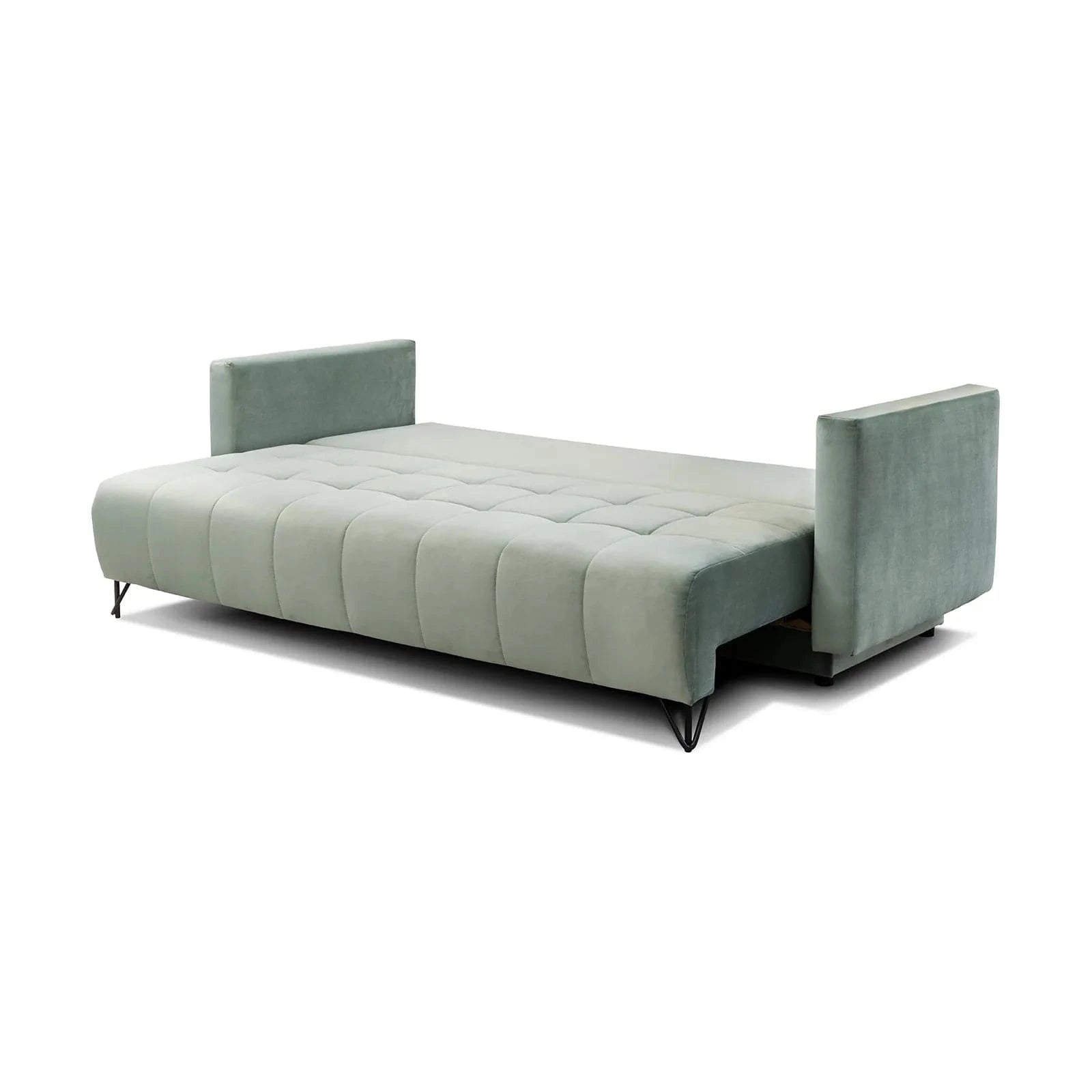 Canapea extensibila Aldo 3L, stofa catifelata albastru - RIVIERA 81, cu lada depozitare, 227x106x92 cm