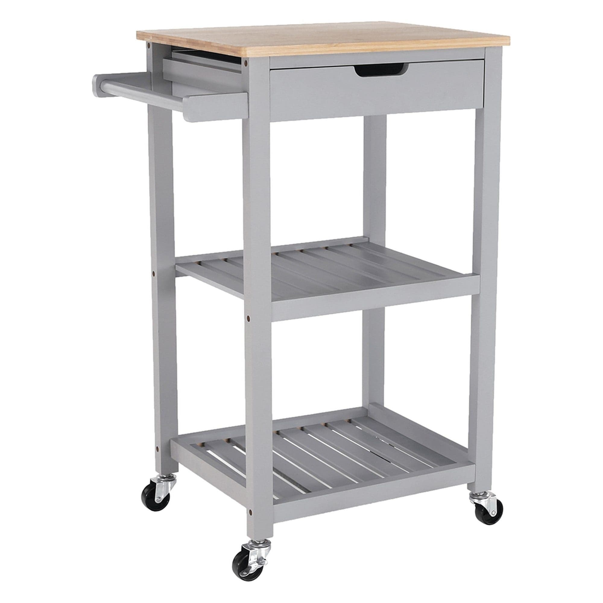 Carucior servire ARETE, gri/stejar, 59x40x86 cm