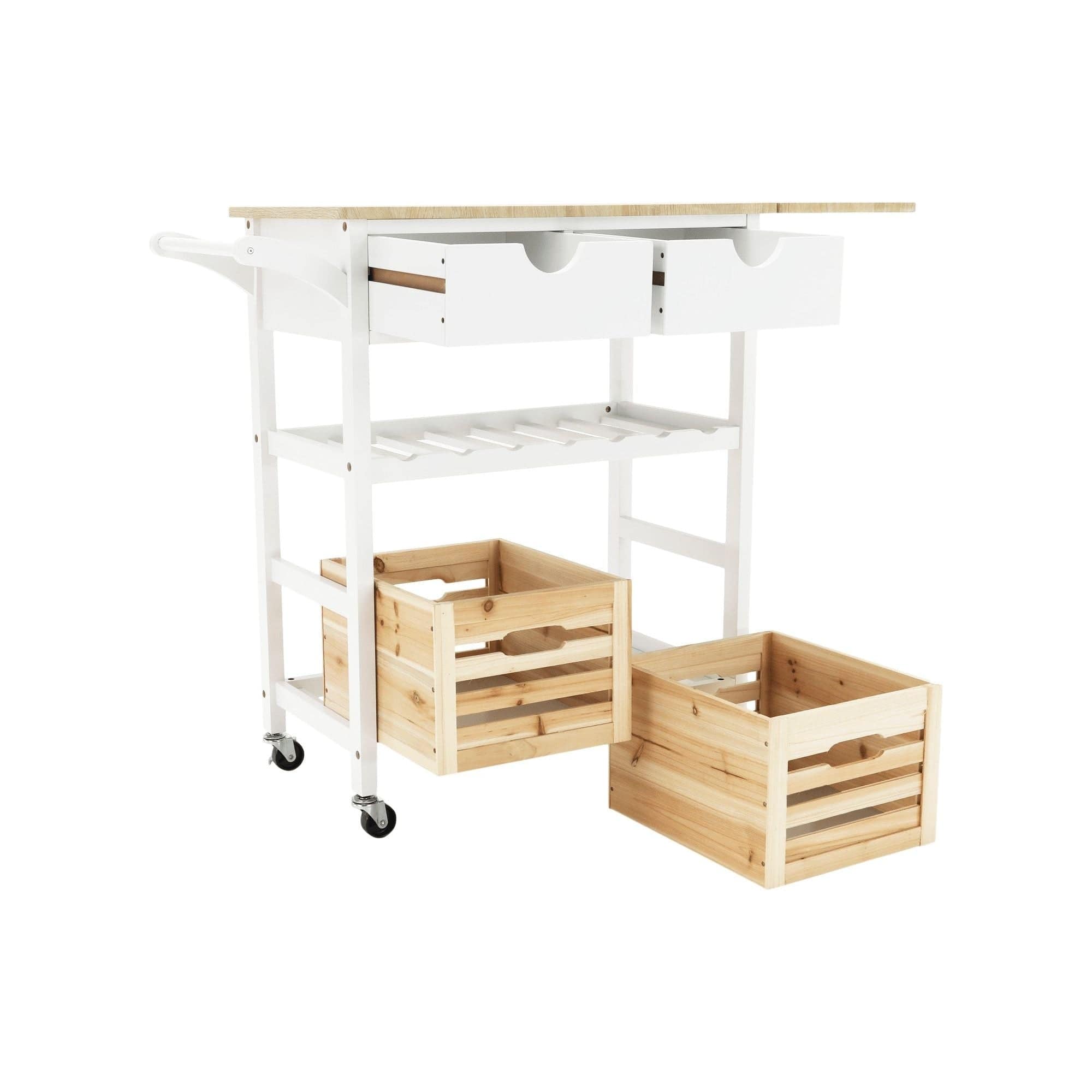 Carucior servire PASSAT, alb, 70/110x40x86 cm