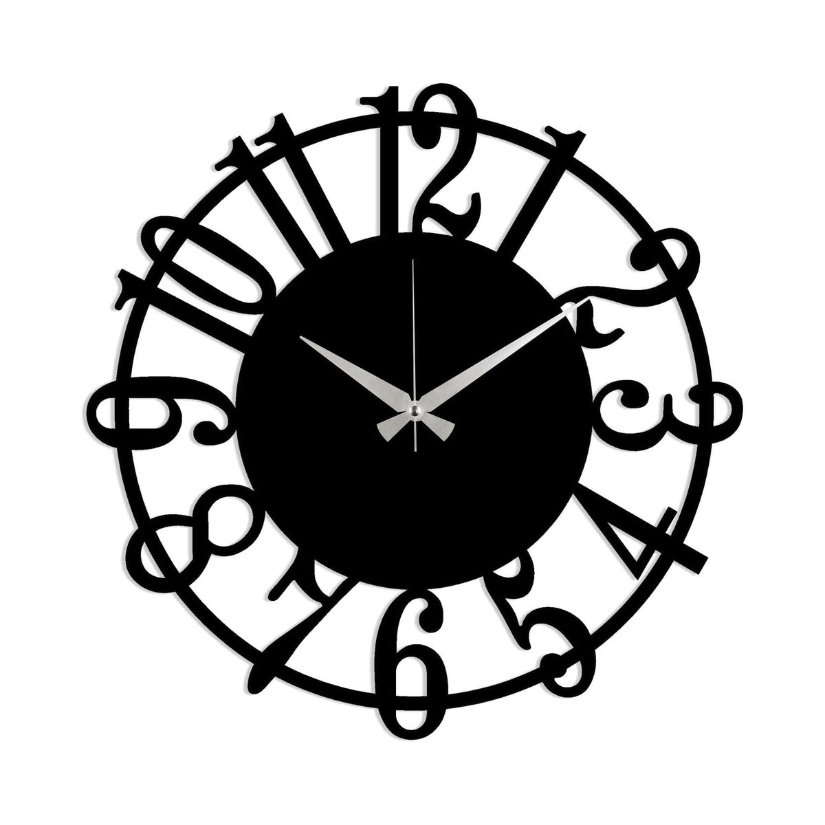 Ceas de perete 891TNL2115, negru, metal, 48x48 cm