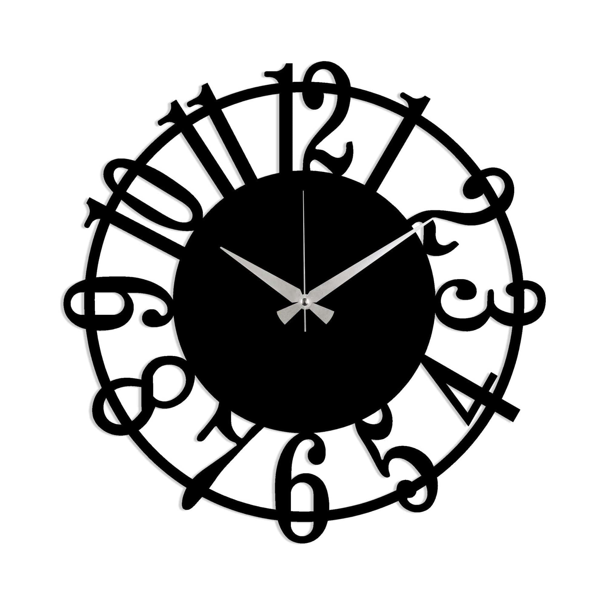 Ceas de perete 891TNL2115, negru, metal, 48x48 cm