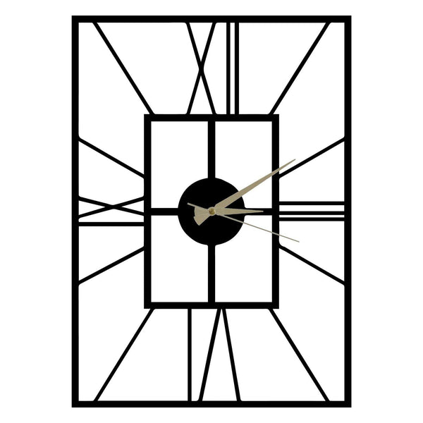 Ceas de perete Asalet, metal, negru, 50 x 70 cm