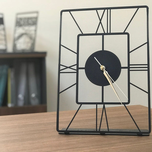 Ceas decorativ Asalet Pod, negru, metal, 20x30 cm