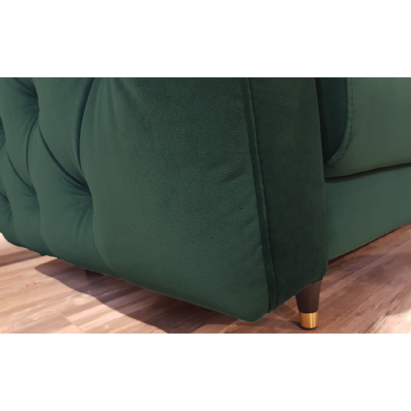 Canapea extensibila Chelsea de 3 locuri, cu lada pentru depozitare, stofa verde inchis - Salvador 7, 234x115x97 cm.