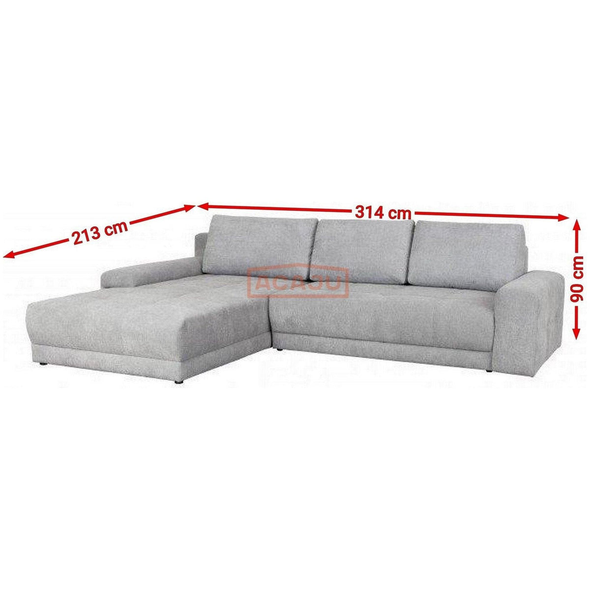 Coltar extensibil ADRIA, universal, stofa catifelata maro - Monolith 15, cu lada depozitare, 314x213x90 cm