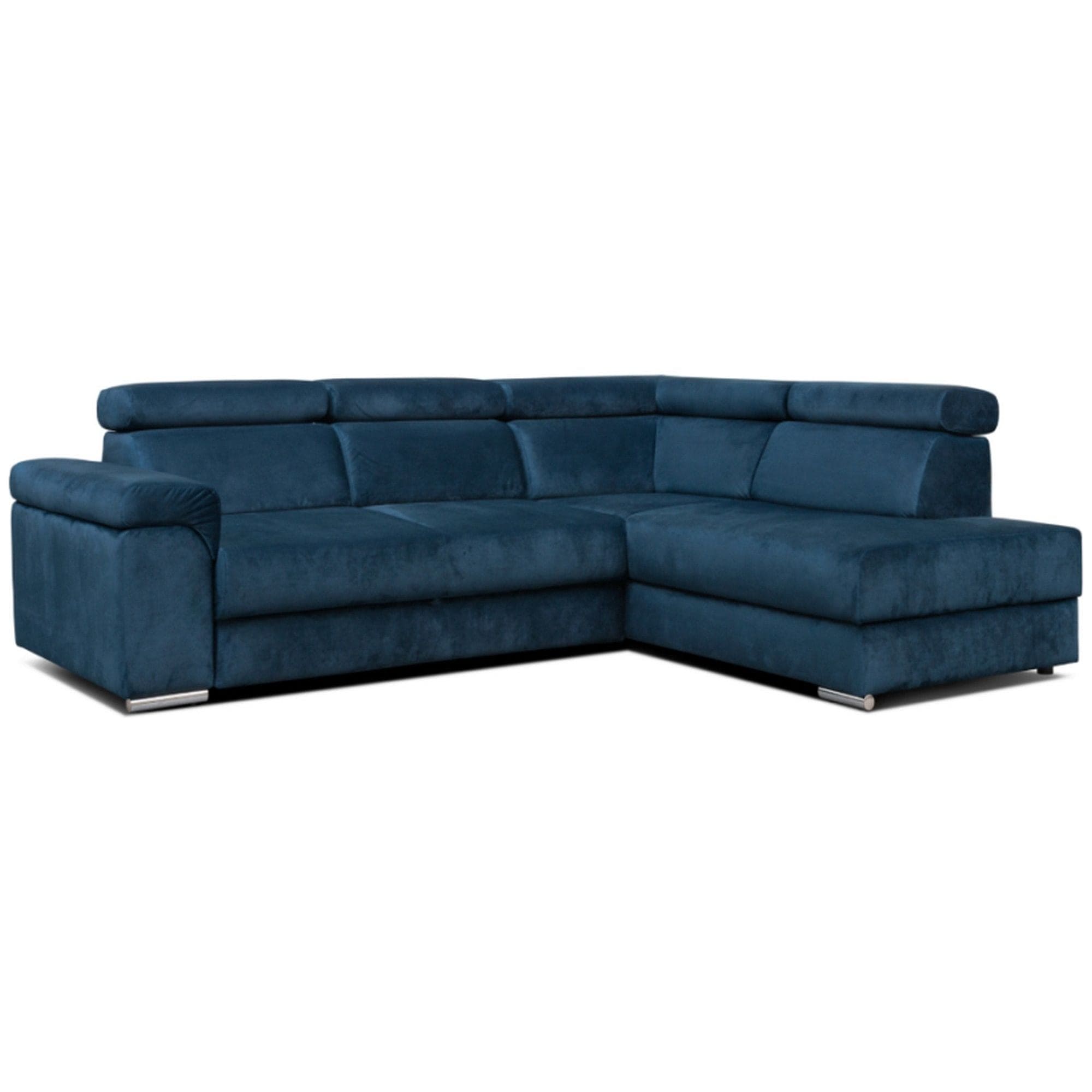 Coltar extensibil CARLO L, personalizabil materiale gama Platinium, cu lada depozitare si tetiere reglabile, 268x206x82 cm