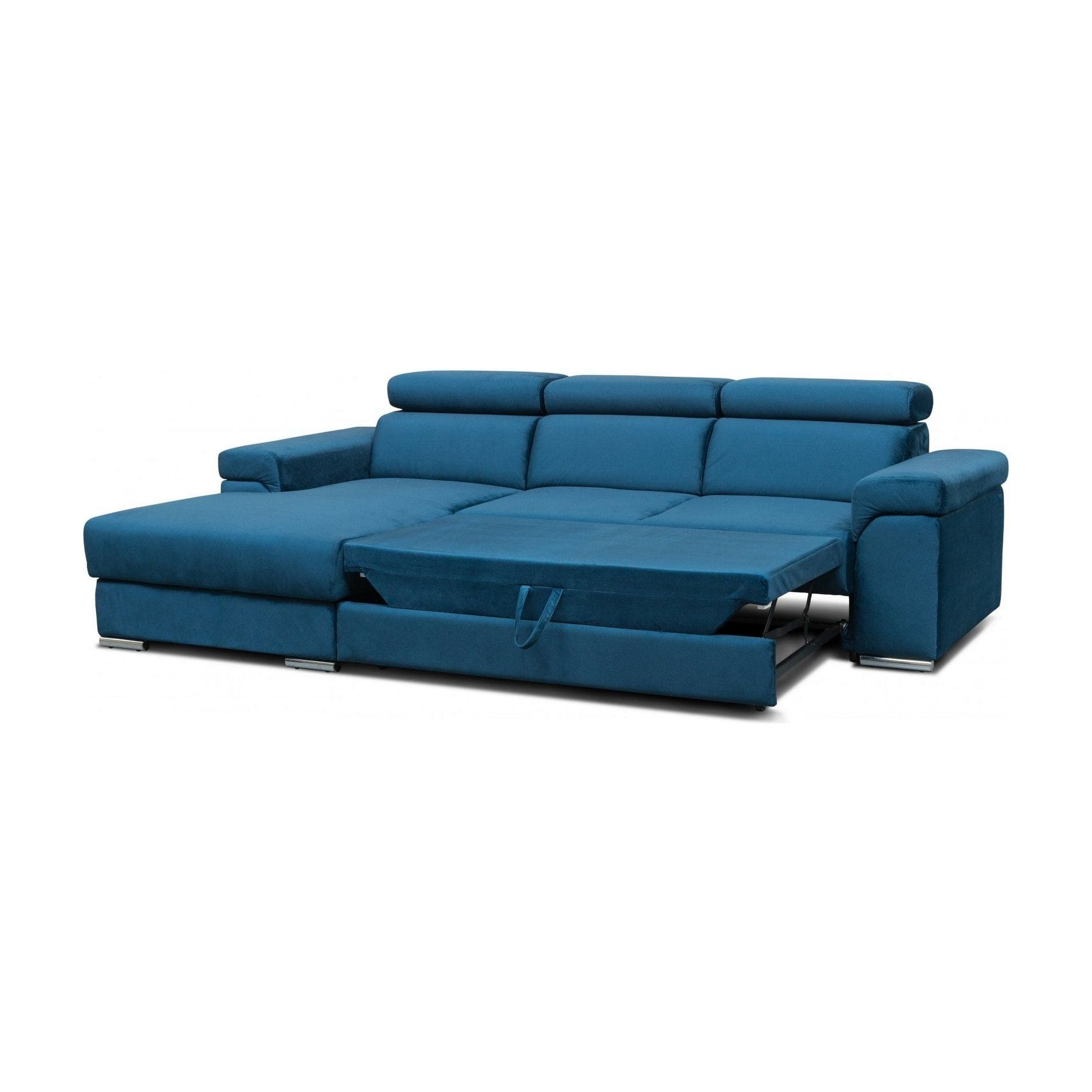 Coltar extensibil CARLO S, personalizabil materiale gama Oferta Avantaj, cu lada depozitare si tetiere reglabile, 274x169x82 cm
