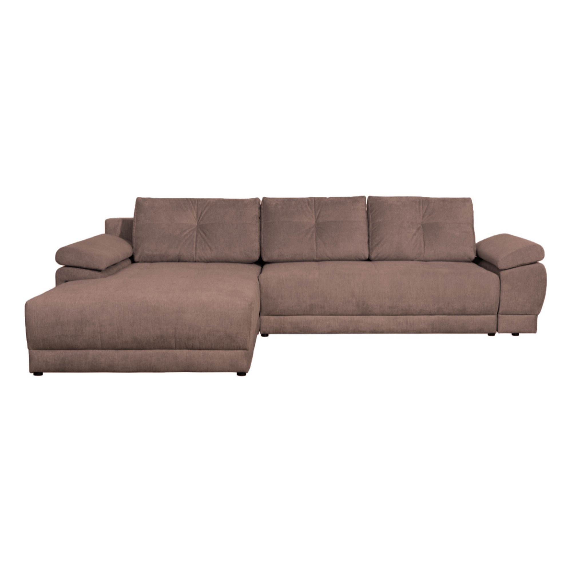 Coltar extensibil EVEREST, universal, stofa catifelata maro - Element05, cu lada depozitare, 314x213x90 cm