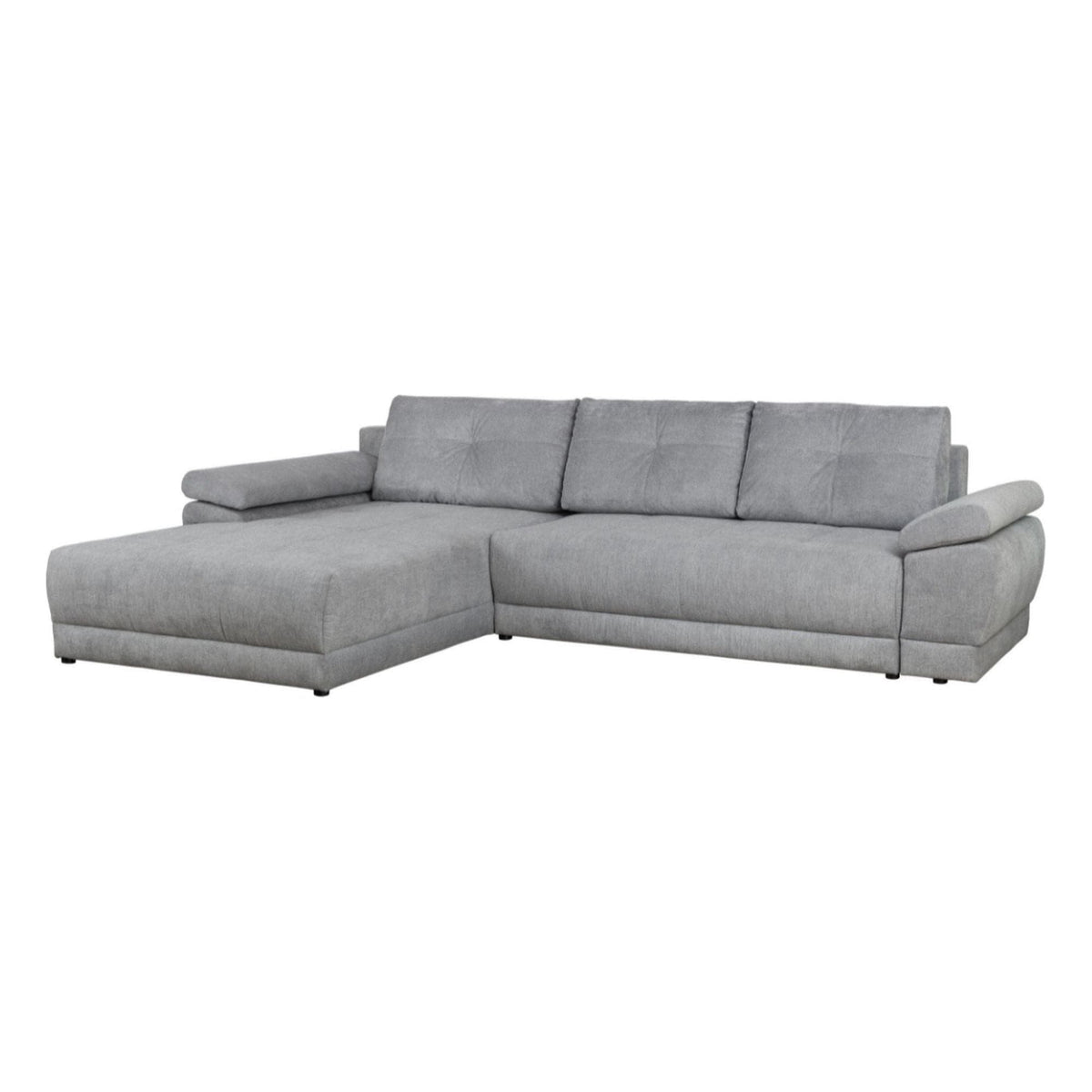 Coltar extensibil EVEREST, universal, stofa clasica gri - Primo 88, cu lada depozitare, 314x213x90 cm