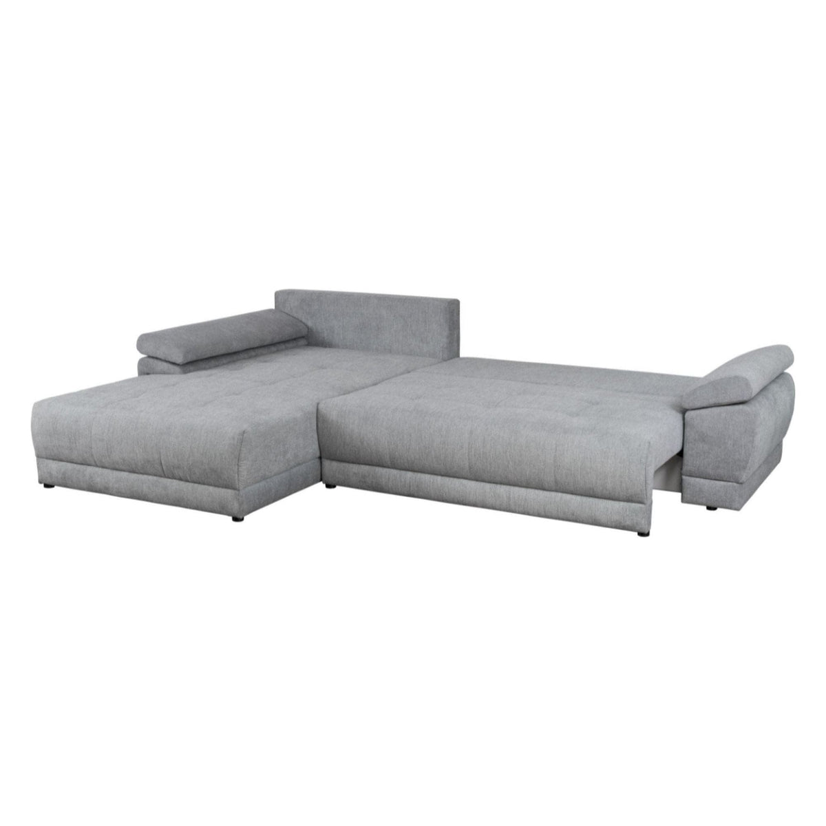 Coltar extensibil EVEREST, universal, stofa clasica gri - Primo 88, cu lada depozitare, 314x213x90 cm