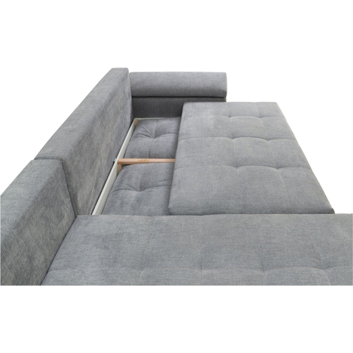 Coltar extensibil EVEREST, universal, stofa clasica gri - Primo 88, cu lada depozitare, 314x213x90 cm