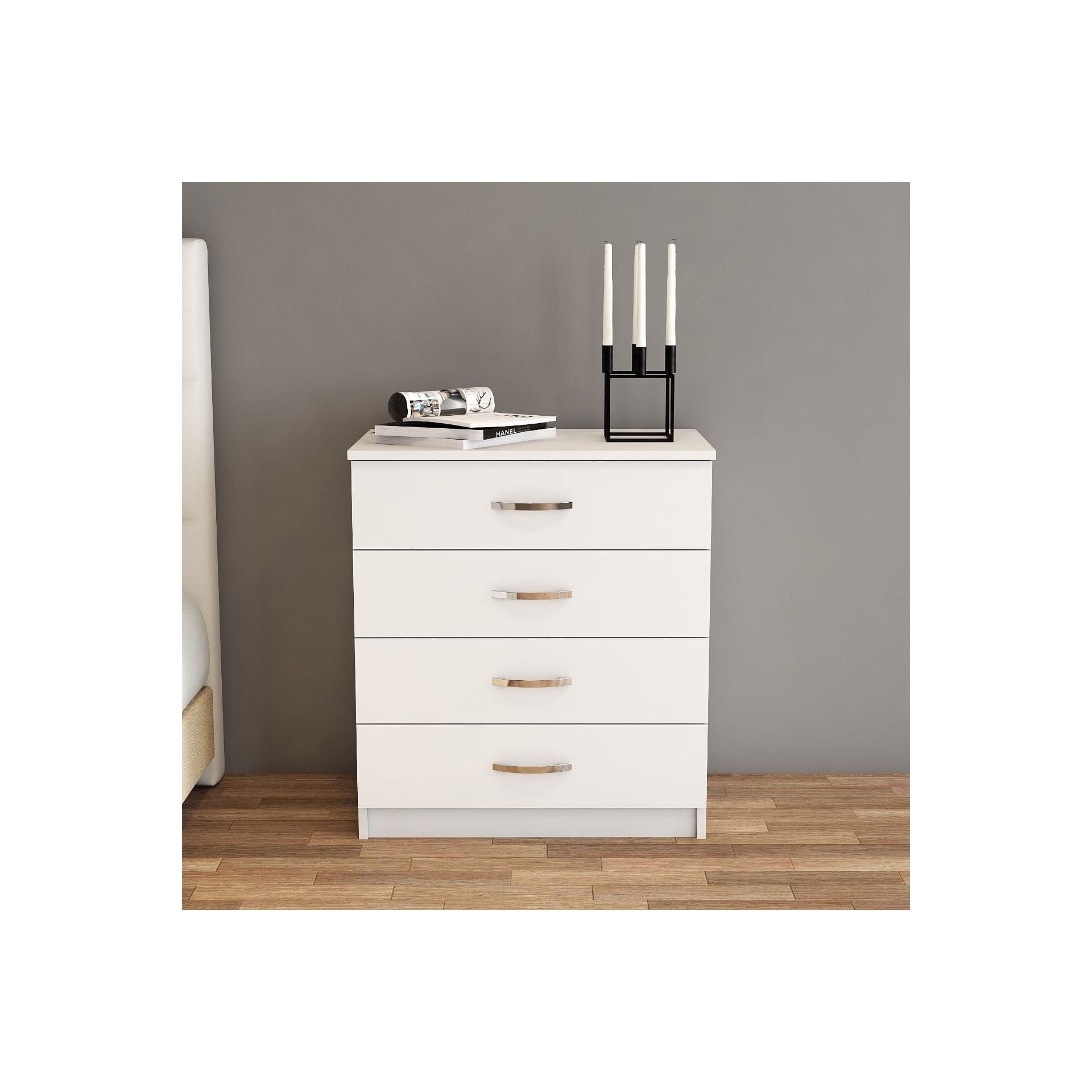 Comoda 616TNM1505, alb, PAL melaminat, 72x45x81 cm