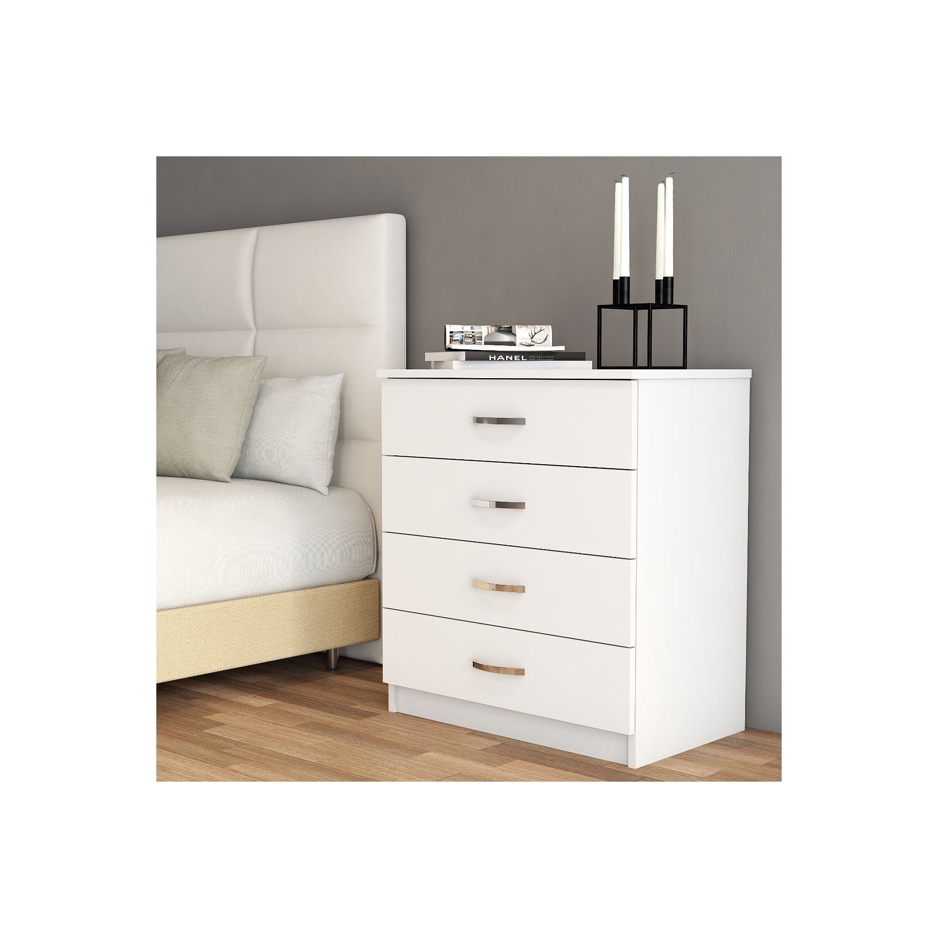 Comoda 616TNM1505, alb, PAL melaminat, 72x45x81 cm