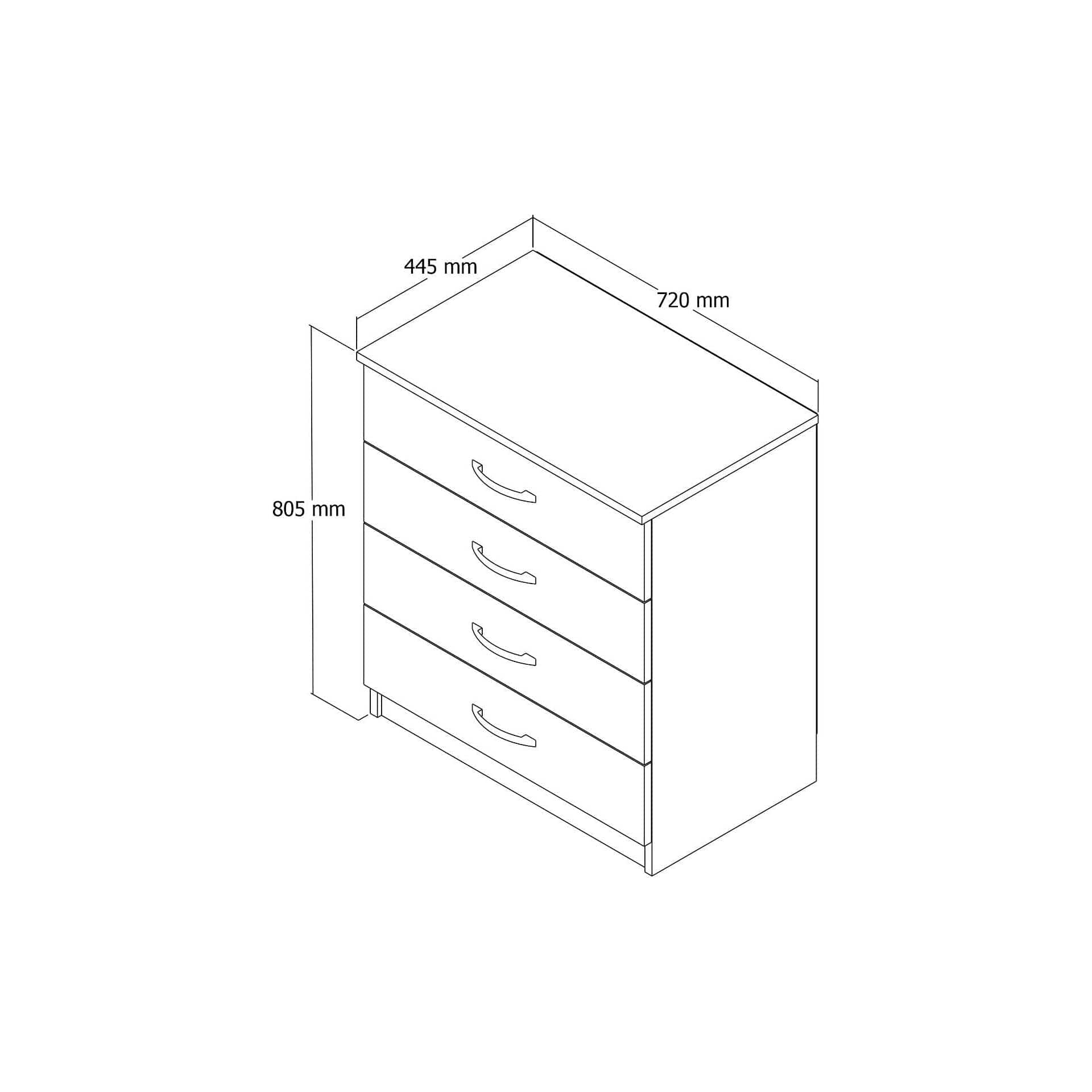 Comoda 616TNM1506, stejar, PAL melaminat, 72x45x81 cm