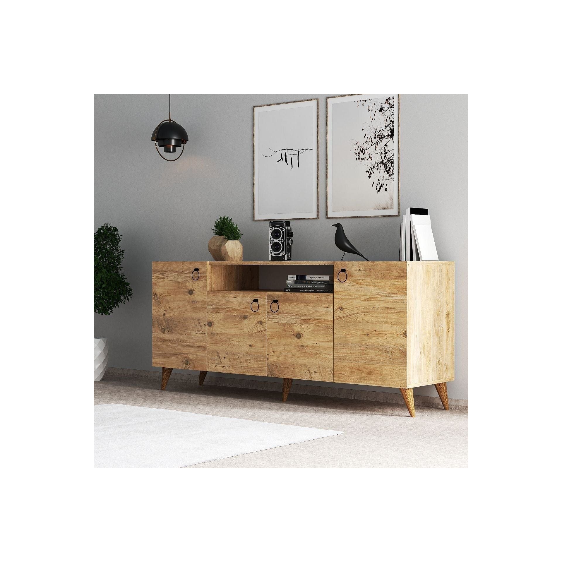 Comoda 616TNM1605, stejar, PAL melaminat, 180x45x79 cm