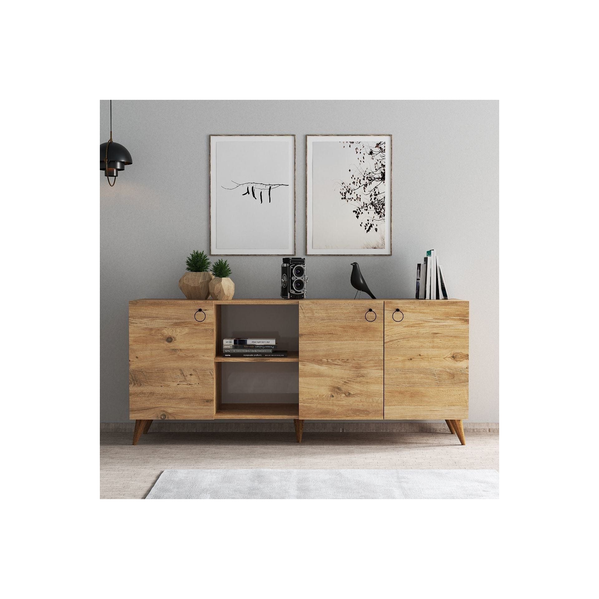 Comoda 616TNM1608, stejar, PAL melaminat, 180x45x79 cm