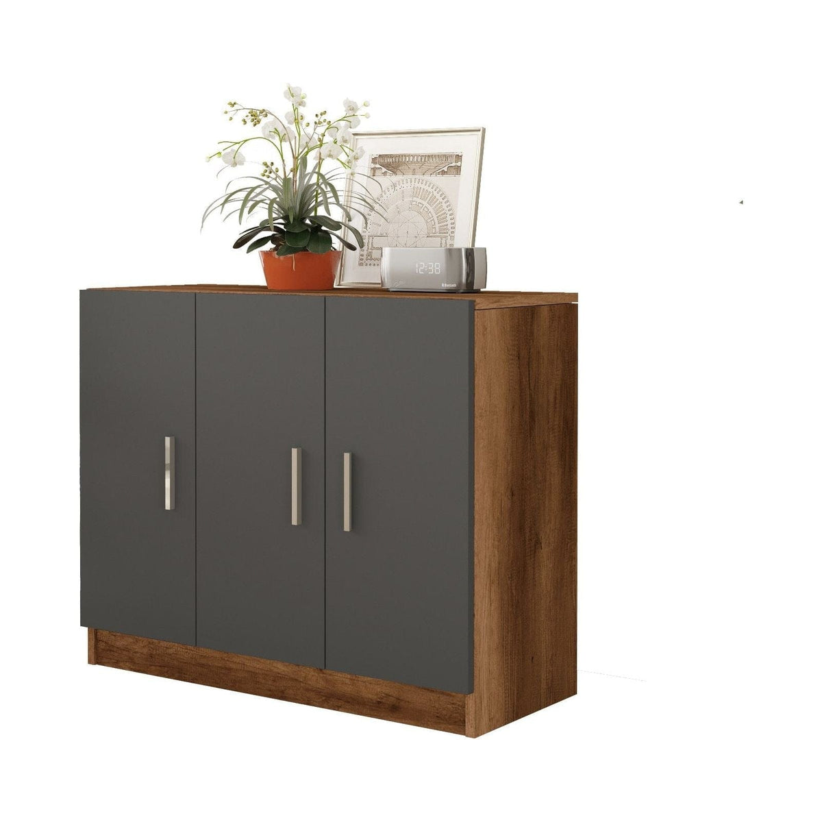 Comoda 956LCS1501, nuc/gri, PAL melaminat, 89x38x74 cm